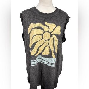 🆕 Torrid gray heritage slub jersey tank top with classic waves size 1-1X/14-16